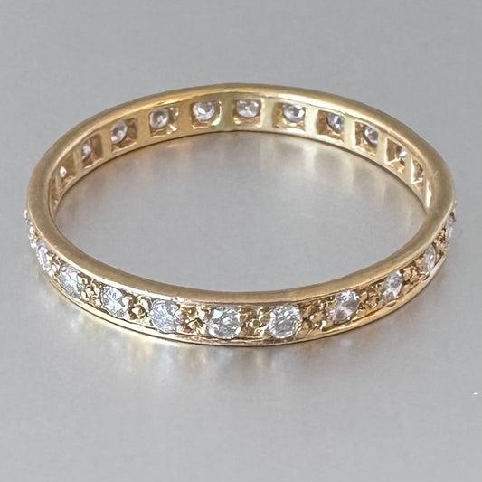 Antique 0.7 carat Diamond Full Eternity Band Ring - 22 ct Yellow Gold Diamonds Assessed by DGA Gem-A Specialist