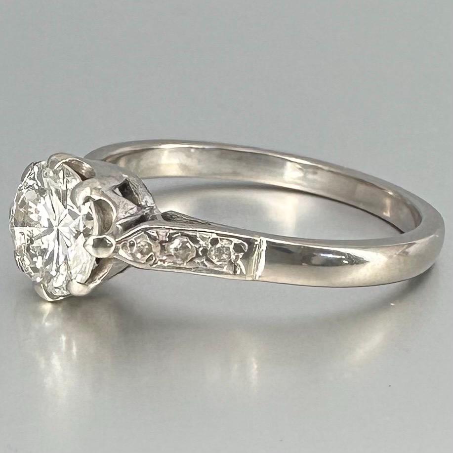 Antique 0.87 ct Diamond Solitaire Ring, 18 carat gold, K.5 / 5.5 Assessed by Gem-A Diamond Specialist