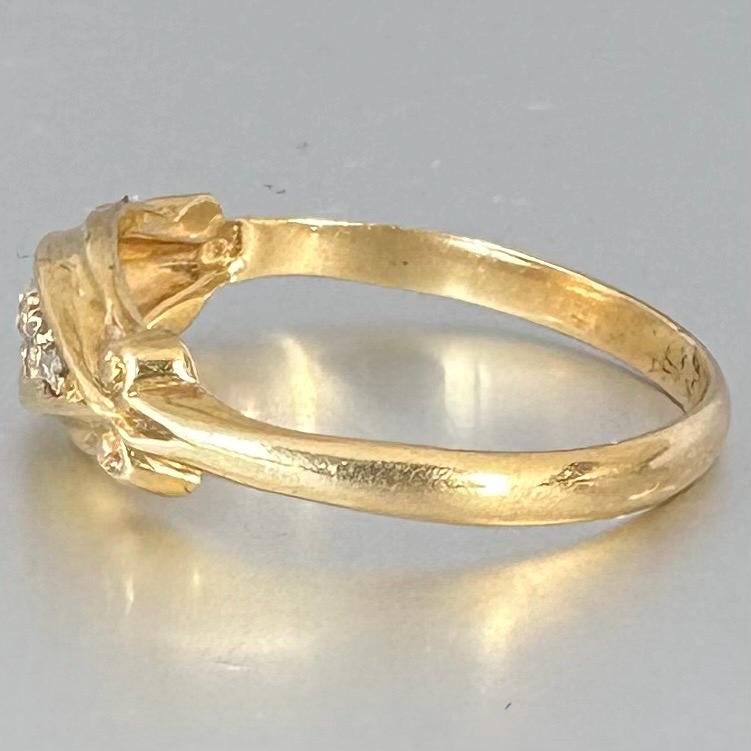 Antique 18ct Gold Diamond Ring: Five Stone Old European Cut, Chester England Diamonds Assessed by Gem-A Specialist
