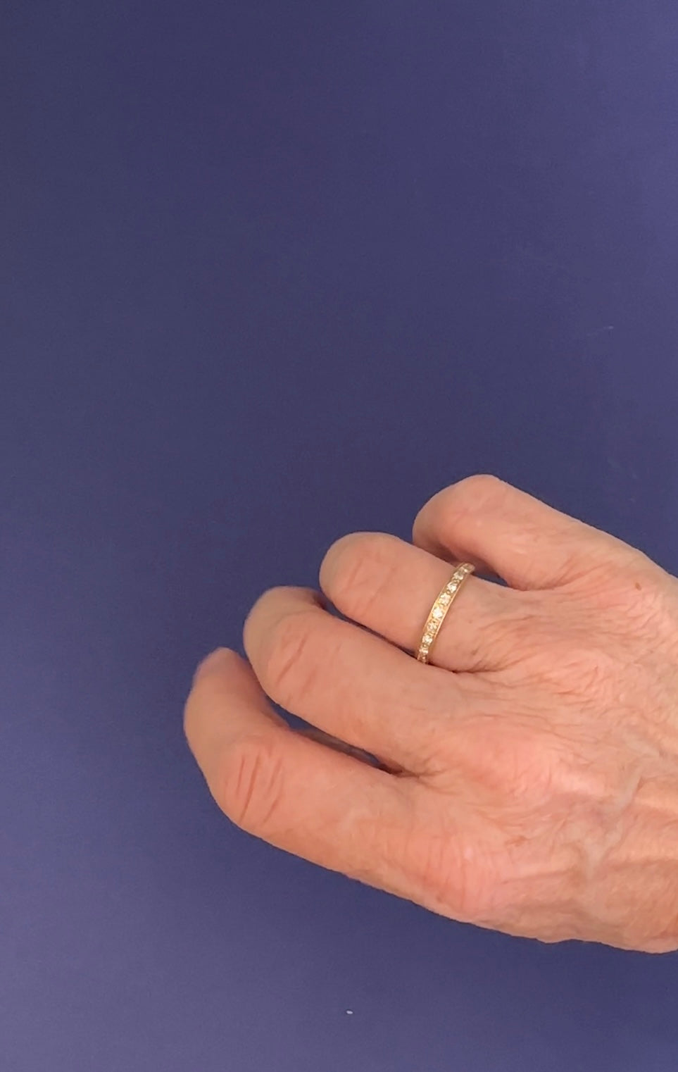 Antique 0.7 carat Diamond Full Eternity Band Ring - 22 ct Yellow Gold Diamonds Assessed by DGA Gem-A Specialist