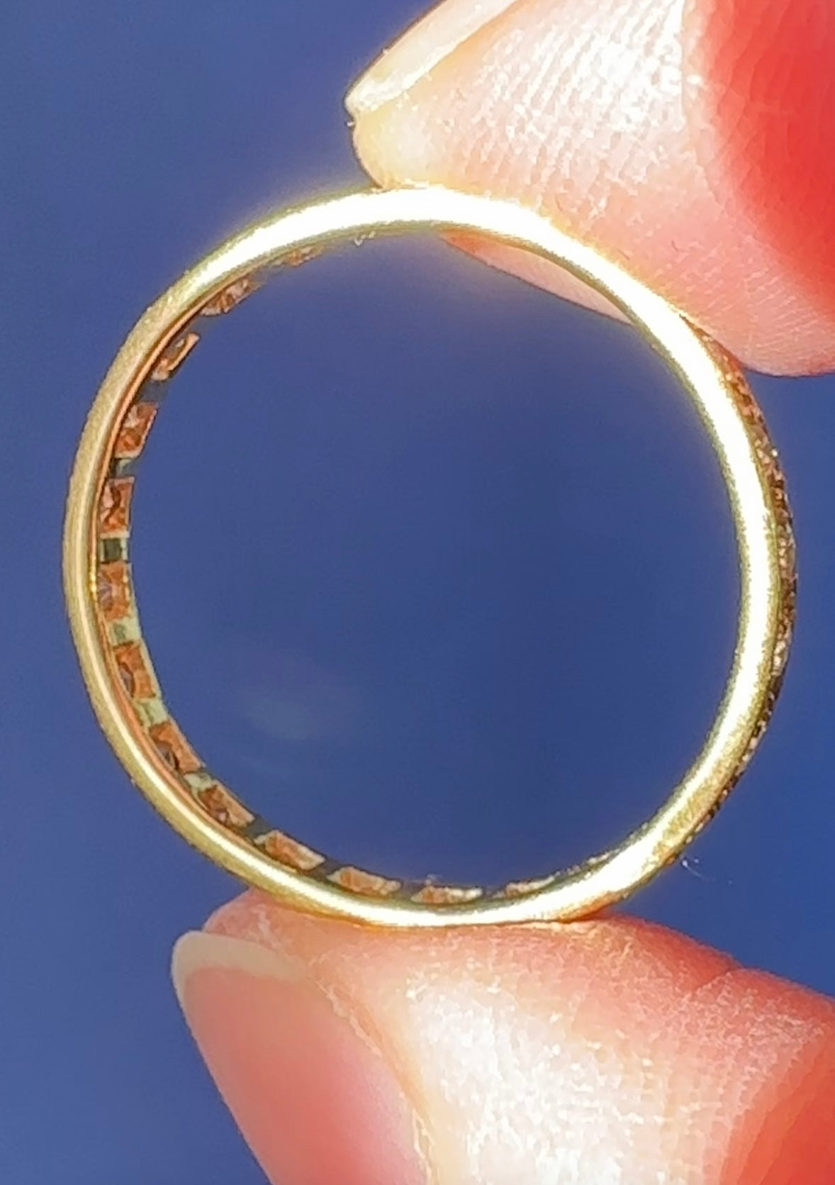 Antique 0.7 carat Diamond Full Eternity Band Ring - 22 ct Yellow Gold Diamonds Assessed by DGA Gem-A Specialist