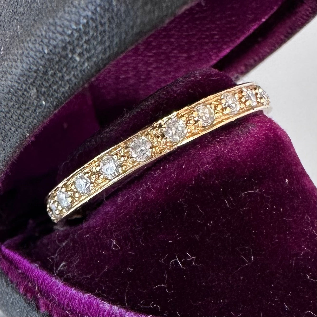 Antique 0.7 carat Diamond Full Eternity Band Ring - 22 ct Yellow Gold Diamonds Assessed by DGA Gem-A Specialist