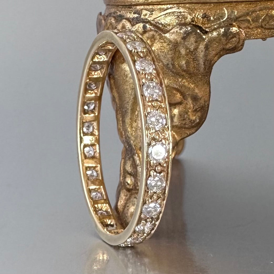 Antique 0.7 carat Diamond Full Eternity Band Ring - 22 ct Yellow Gold Diamonds Assessed by DGA Gem-A Specialist