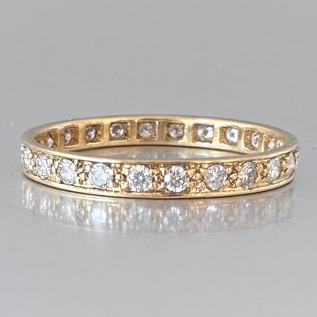 Antique 0.7 carat Diamond Full Eternity Band Ring - 22 ct Yellow Gold Diamonds Assessed by DGA Gem-A Specialist