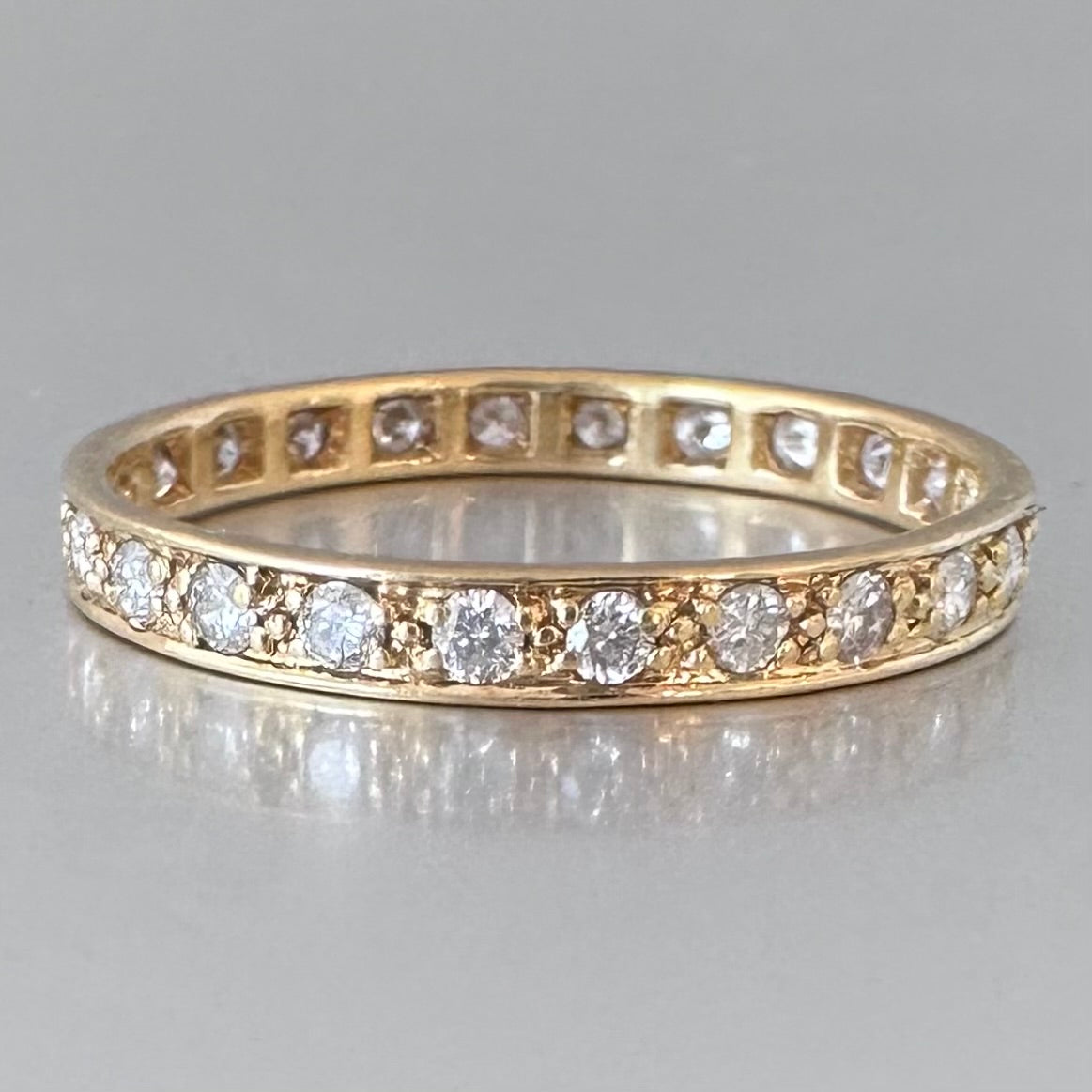 Antique 0.7 carat Diamond Full Eternity Band Ring - 22 ct Yellow Gold Diamonds Assessed by DGA Gem-A Specialist