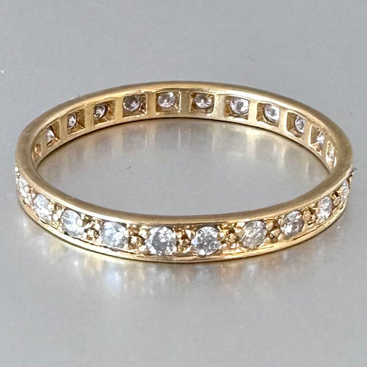Antique 0.7 carat Diamond Full Eternity Band Ring - 22 ct Yellow Gold Diamonds Assessed by DGA Gem-A Specialist