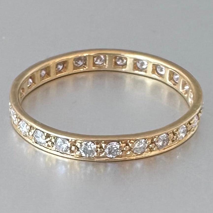 Antique 0.7 carat Diamond Full Eternity Band Ring - 22 ct Yellow Gold Diamonds Assessed by DGA Gem-A Specialist