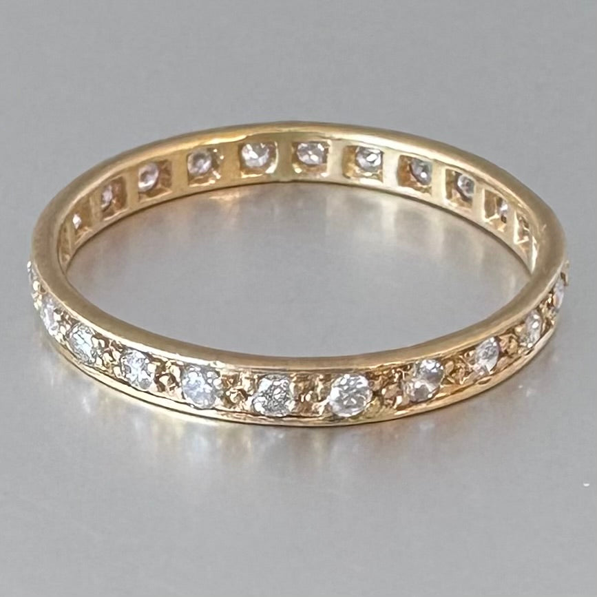 Antique 0.7 carat Diamond Full Eternity Band Ring - 22 ct Yellow Gold Diamonds Assessed by DGA Gem-A Specialist