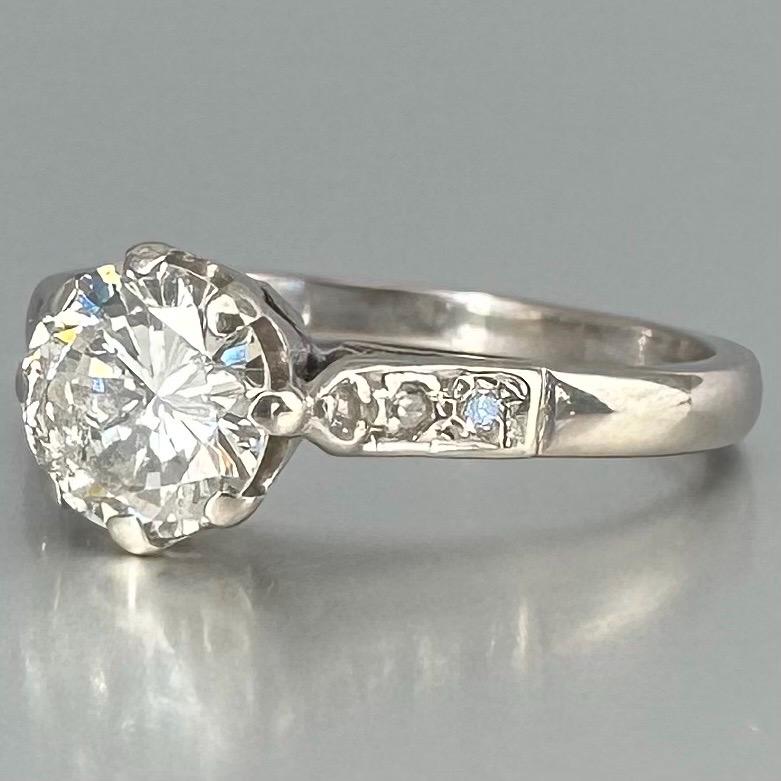 Antique 0.87 ct Diamond Solitaire Ring, 18 carat gold, K.5 / 5.5 Assessed by Gem-A Diamond Specialist