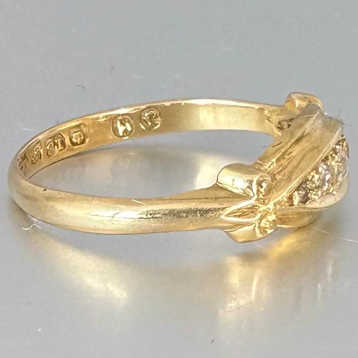 Antique 18ct Gold Diamond Ring: Five Stone Old European Cut, Chester England Diamonds Assessed by Gem-A Specialist